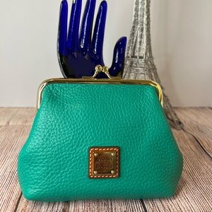 DOONEY AND BOURKE Pebble Grain Large Framed Purse in Teal NWOT